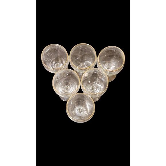 Set of 6 Waterford Crystal Irish Coffee Stems Vintage 1960s 22kt. Gold Trim READ - Picture 7 of 11